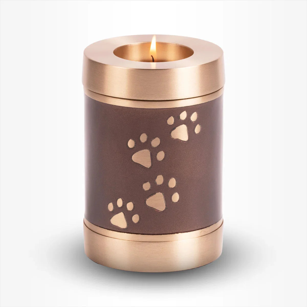 Dog Urn Tealight Medium 600 ml Brown Gold Paws