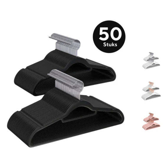 Life’s Green® Fluwelen Kledinghangers – Fluweel – 50 Stuks – Kledinghangers – Antislip – Zwart