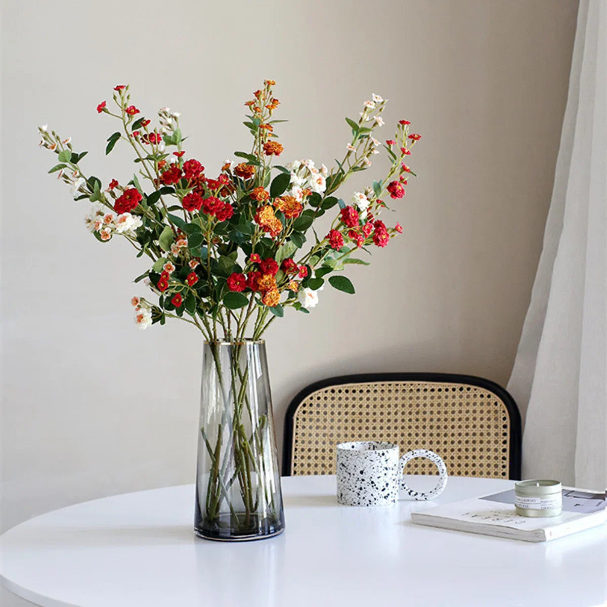 9 Stems - Silk Bouquet Small Rose – 75 cm high – DIY bouquet – DIY – all artificial flowers delivered separately – Spring – multi color – Artificial Flowers - fake flowers - fake flowers - artificial plants