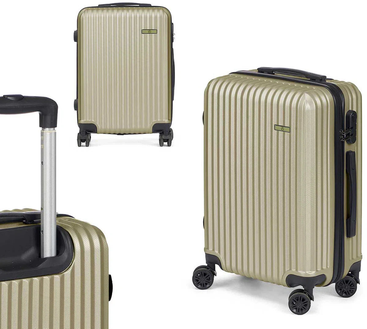 Cabine handbagage reistrolley koffer Alcatraz - zwenkwielen - 57 x 38 x 23 cm - 48 liter - groen - cijferslot - dubbel handvat