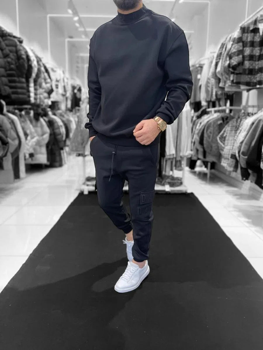 Cotton Suit - Men's Tracksuit Men's Set Brand Sport Jacket + Pants Set Fashion Casual Tracksuit Men's Clothing- M