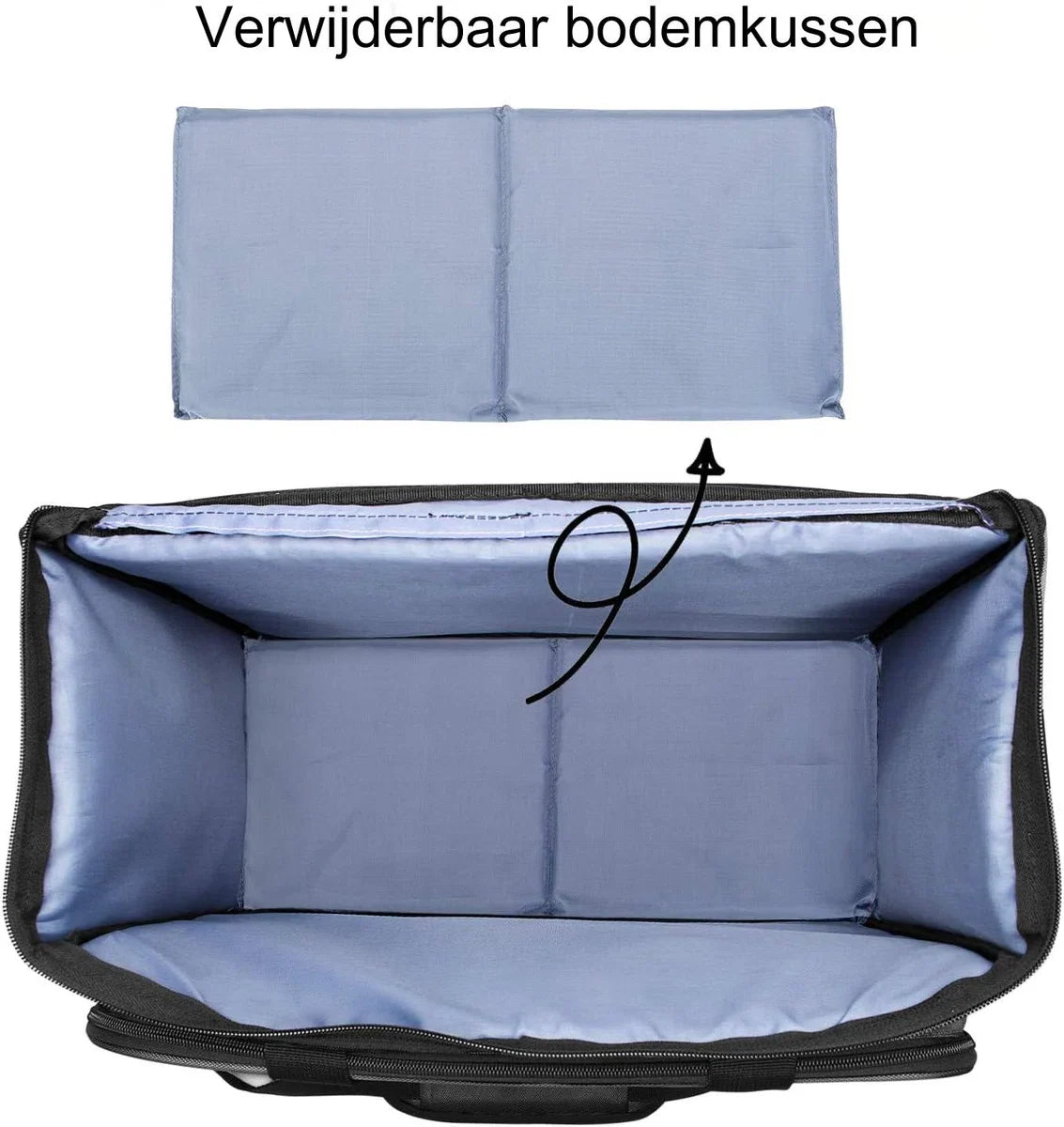 Naaimachinetas met Verwijderbaar Kussen - Naaimachine trolley - Rollende Naaimachinetas - Trolley Koffer voor Naaimachine en Extra Naai-accessoires - Zwart