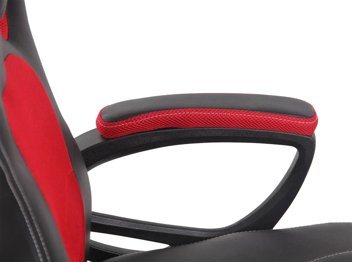 CLP Fire bureaustoel kunstleer | Kantoorstoel met zithoogte: 49 -59 cm rood