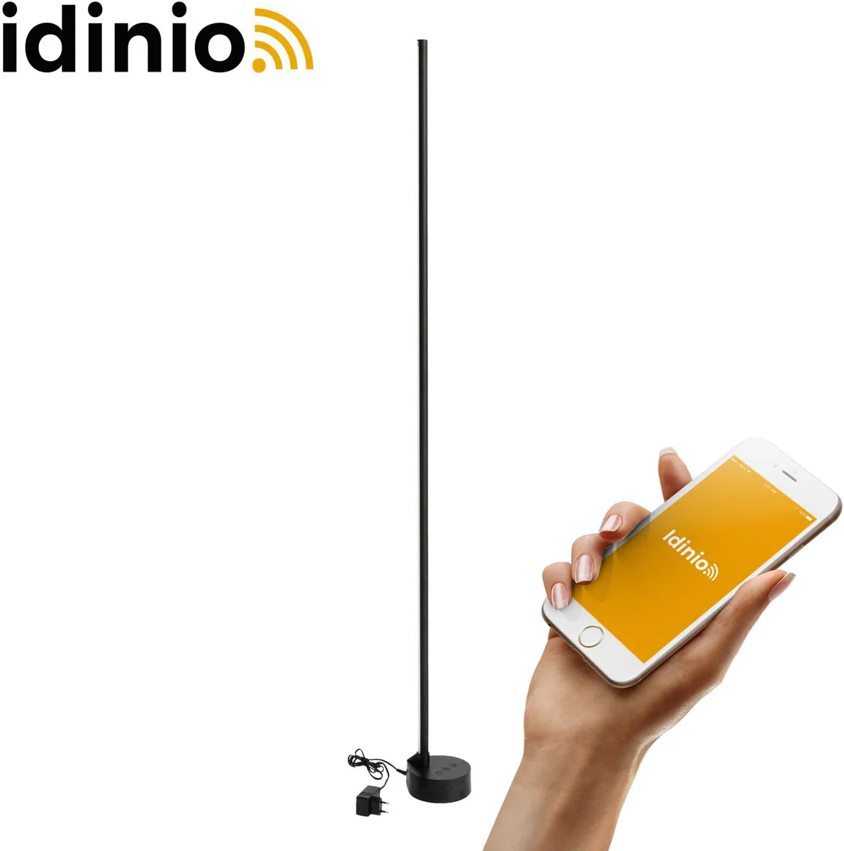 Smart Vloerlamp Zwart - Full Colour - Dimbaar & Bedienbaar met App - 138cm