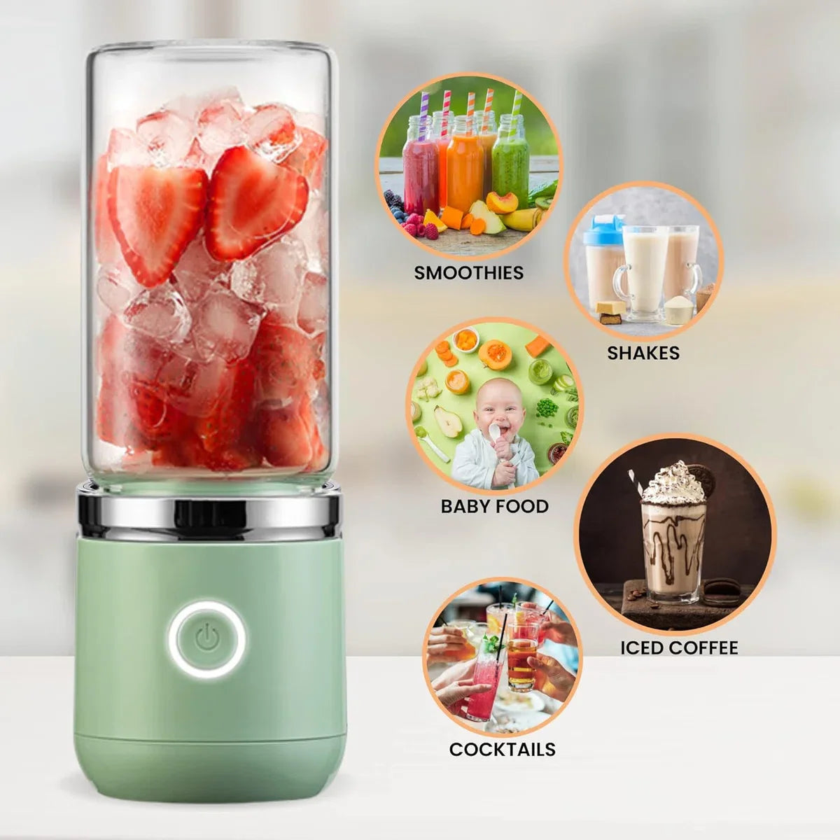 Mini Blender - Draagbare Blender - Smoothiemaker - Sapcentrifuge - Fruitmixer