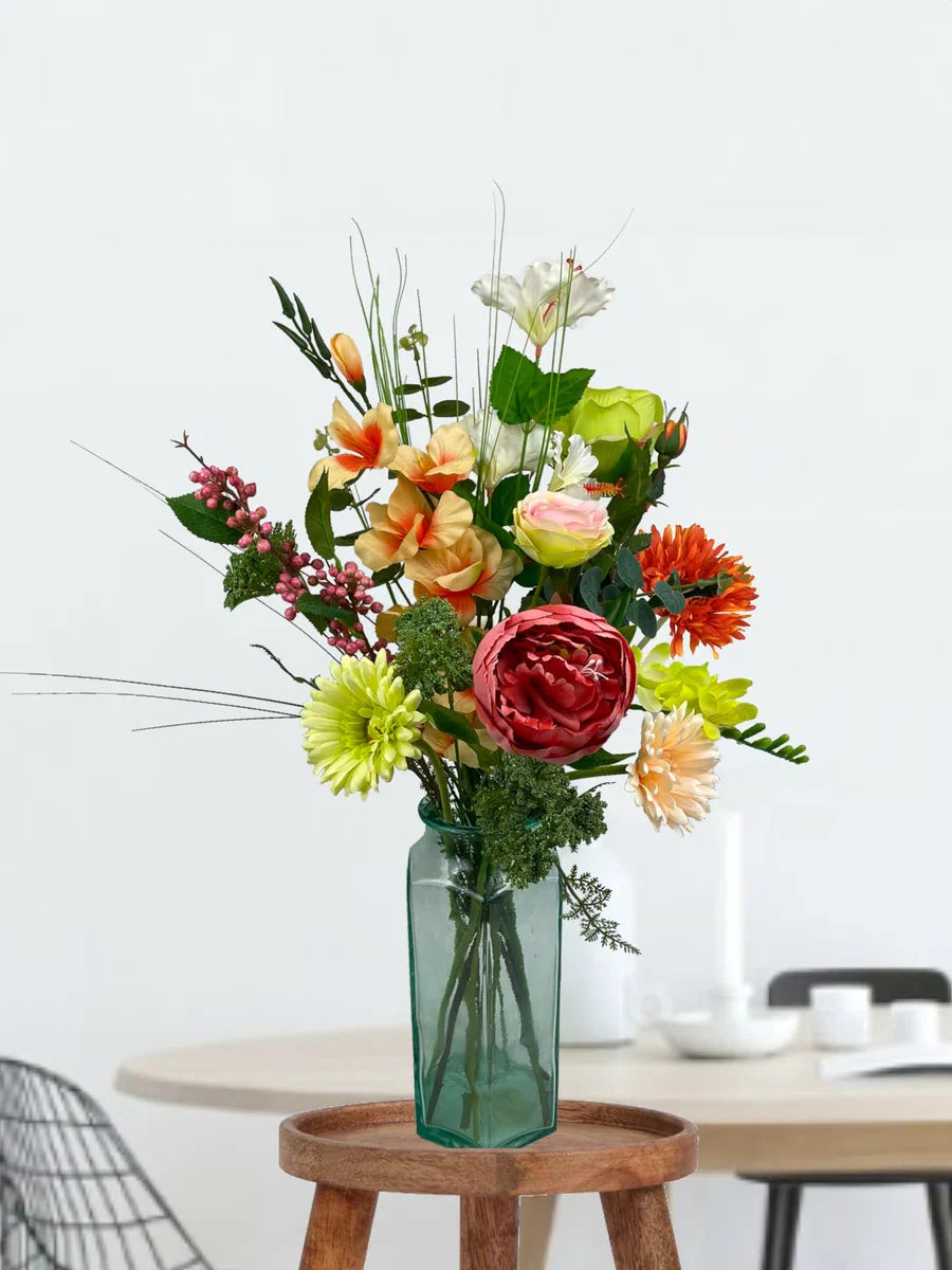 Zijden Boeket – 60-70 cm hoog – 13 stelen - doe-het-zelf boeket – DIY – alle kunstbloemen los geleverd – Lente – multicolor – Exclusief vaas – Plukboeket - Veldboeket – Kunstbloemen - nep bloemen - nepbloemen - kunstplanten
