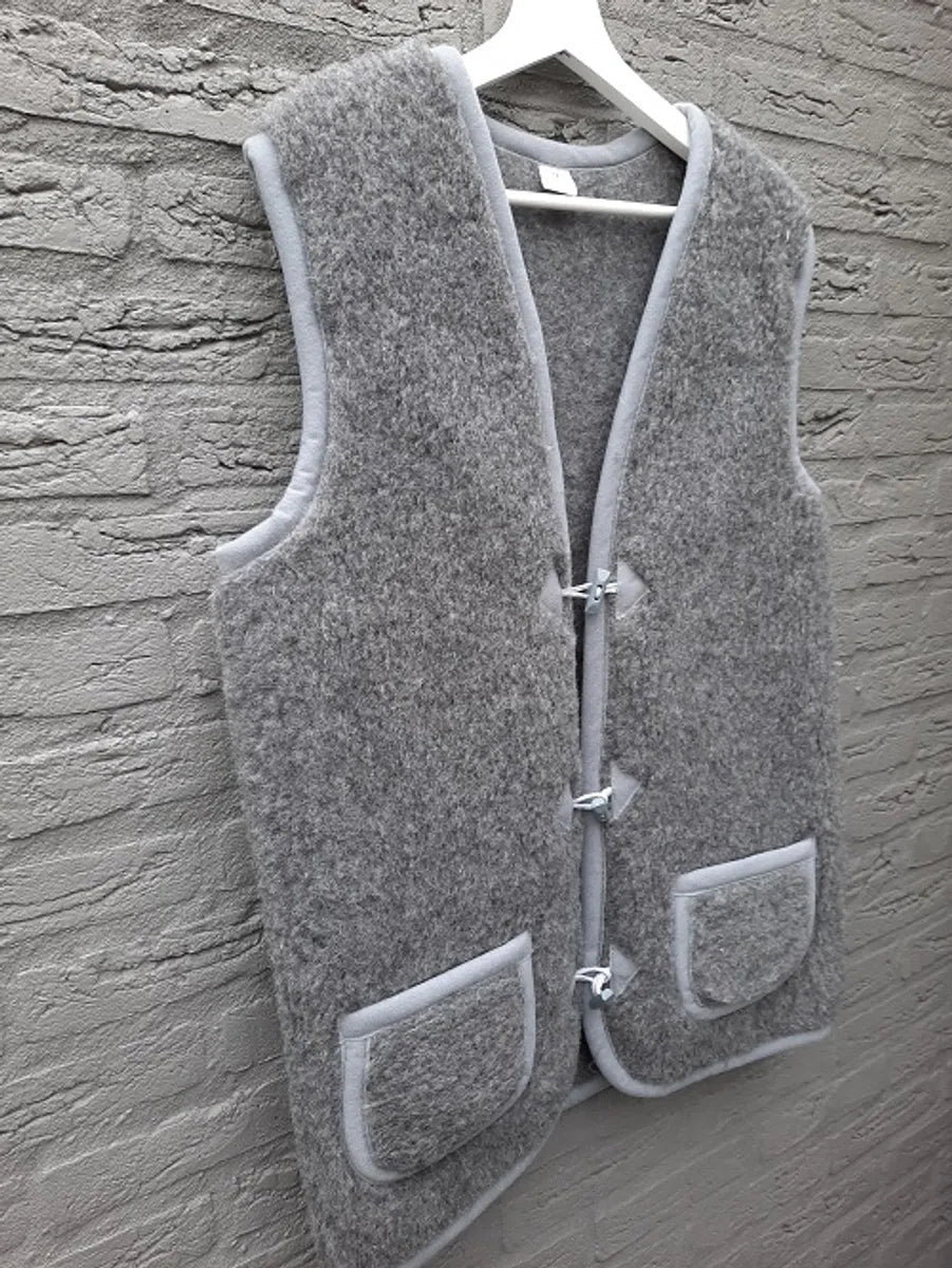 Sheep wool body warmer 100% natural product - Grey - sheep wool - Size M - vest - wool