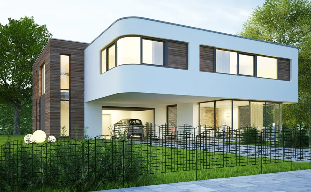 Schapenhek Vijverhekwerk Metalen Hek NIEUW 11-delig Hekwerk Metaal Tuinhek Tuinpoort GROEN Sierhekwerk (topboog)