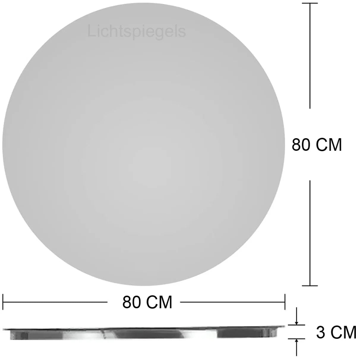 Bathroom mirror with LED lighting - 3 LED settings - 80 x 80 CM - Round mirror