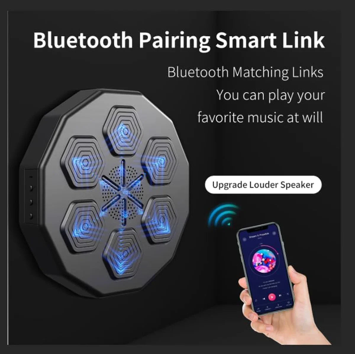 Boksmachine - Digitale boksmachine - Met muziek & Bluetooth - Intelligente Training - Muurbevestiging - Zwart - Boksen - Boksbal - Bokszak - Boxing Machine - Boxmachine - Boksmachine met muziek