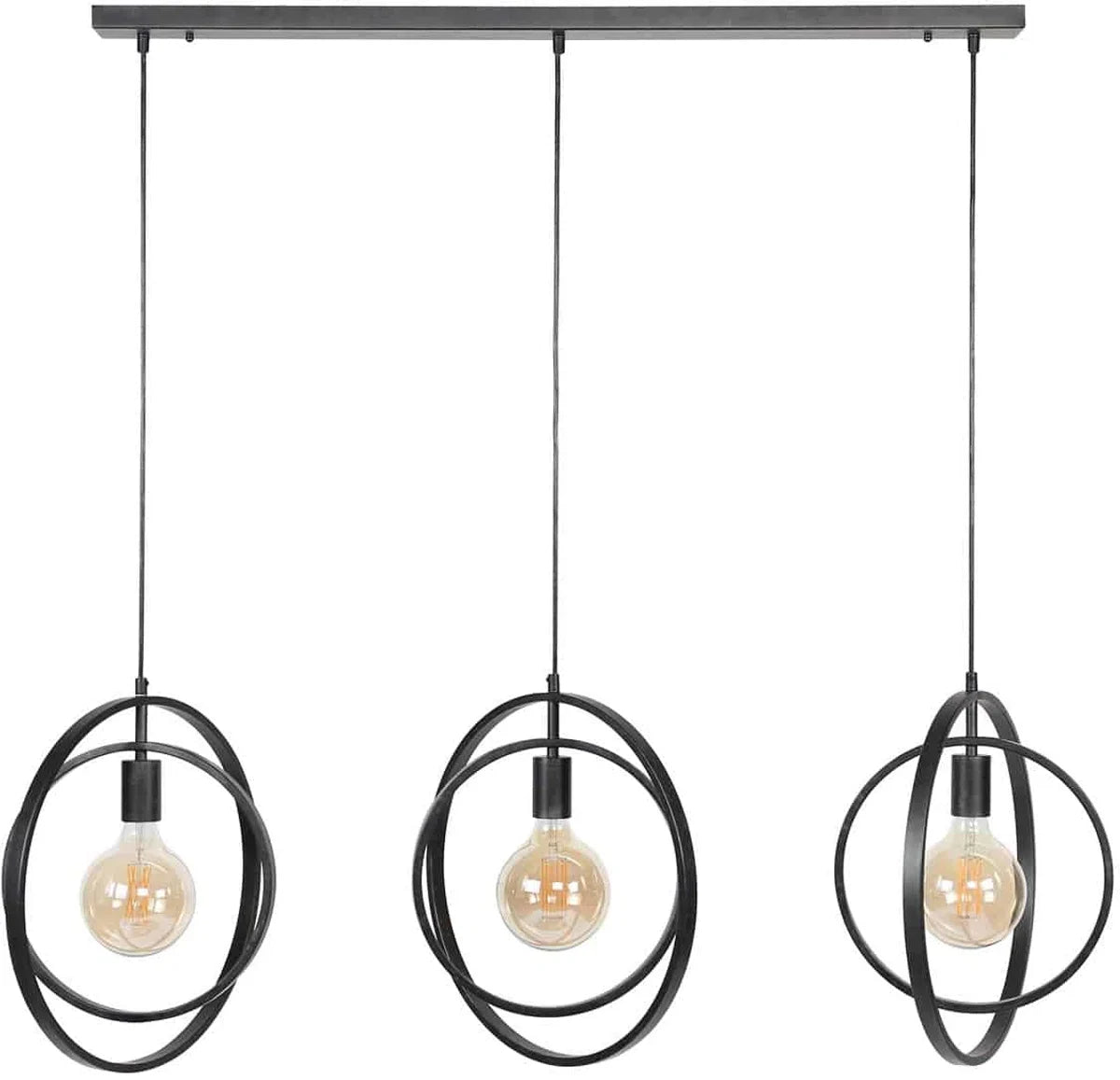 Hanglamp Turn around | 130 cm | 3 lichts | charcoal | eettafellamp | eetkamer / woonkamer | landelijk / modern / design