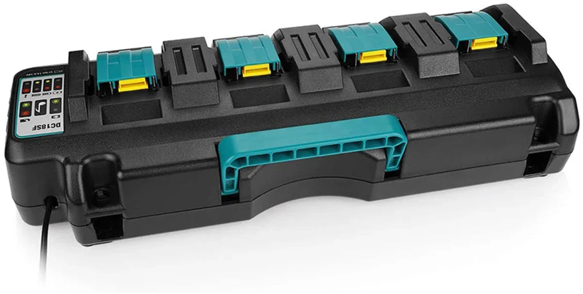 Acculader geschikt voor Makita LXT - vervangende oplader voor Makita - oplader 4 poorten