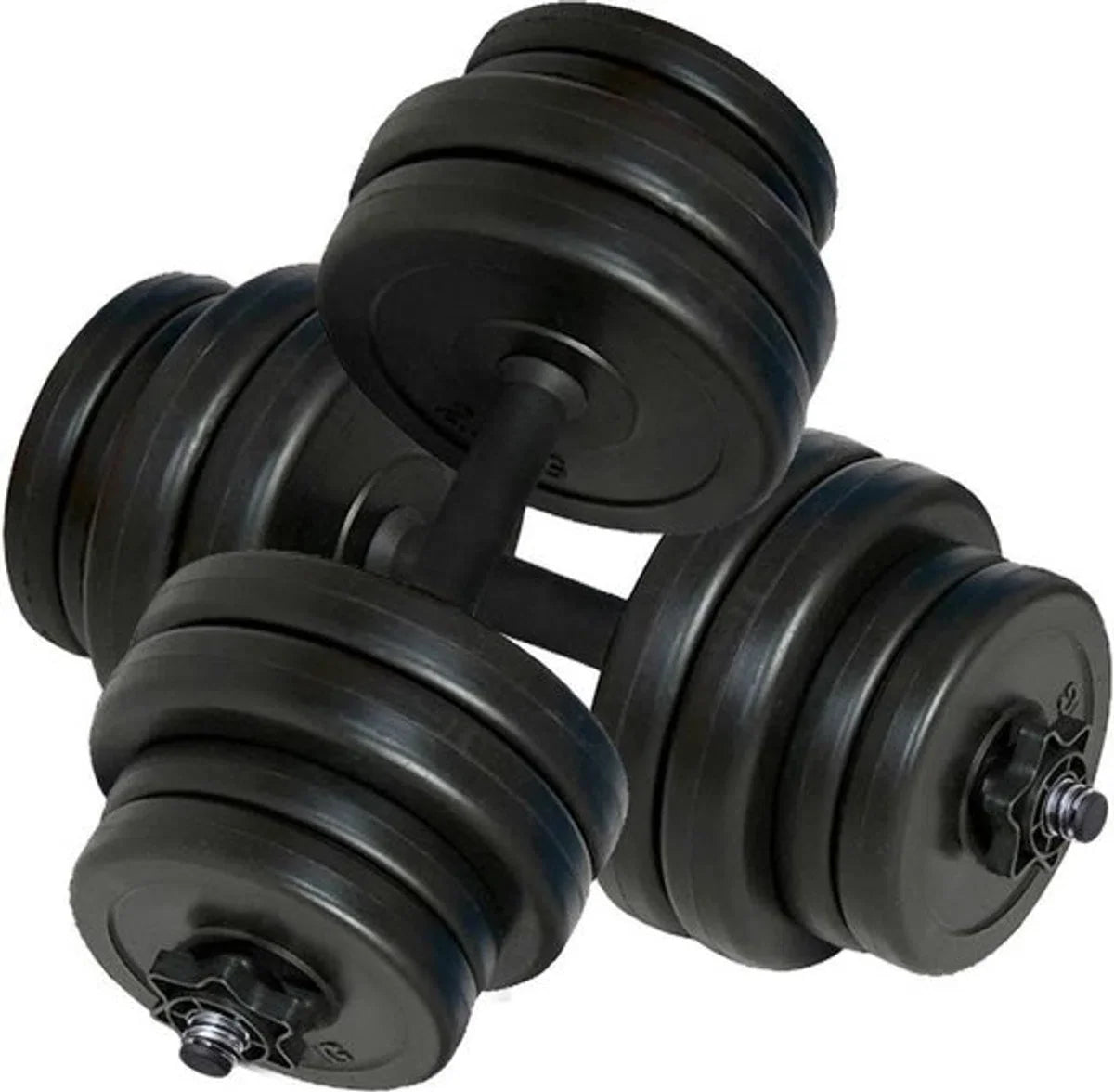Dumbbellset - Totaal 30 kg - 2 stuks - Zwart