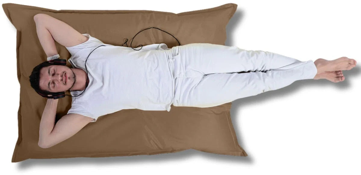 Large Pillow Bean Bag, Seat Cushion 100x150, Fatboy, Adults & Children, Indoor Outdoor-Mocha Brown