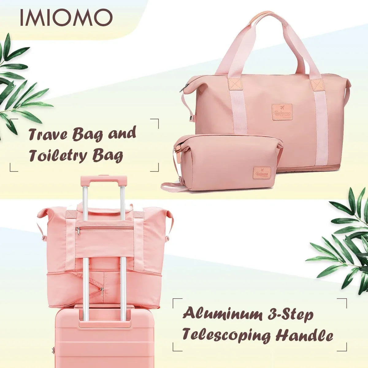 3-delige bagagesets, koffer met spinnerwielen, bagageset voor dames, lichtgewicht koffer met wielen, bagage met TSA-slot, roze
