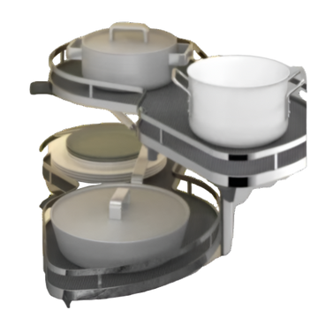 Milano Luxurious® Hoek Keukenkast Organizer Rechtsdraaiend – 2 Schuifplateaus- Deurbreedte 45 Cm – Antraciet