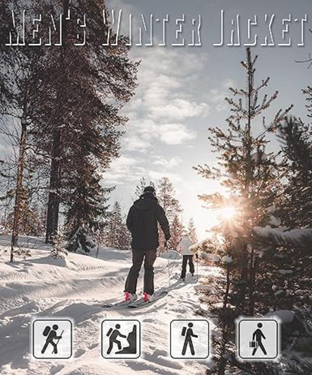 Heren winter waterdicht winddicht winterjack met warme fleece voering, ski-regenjas met capuchon
