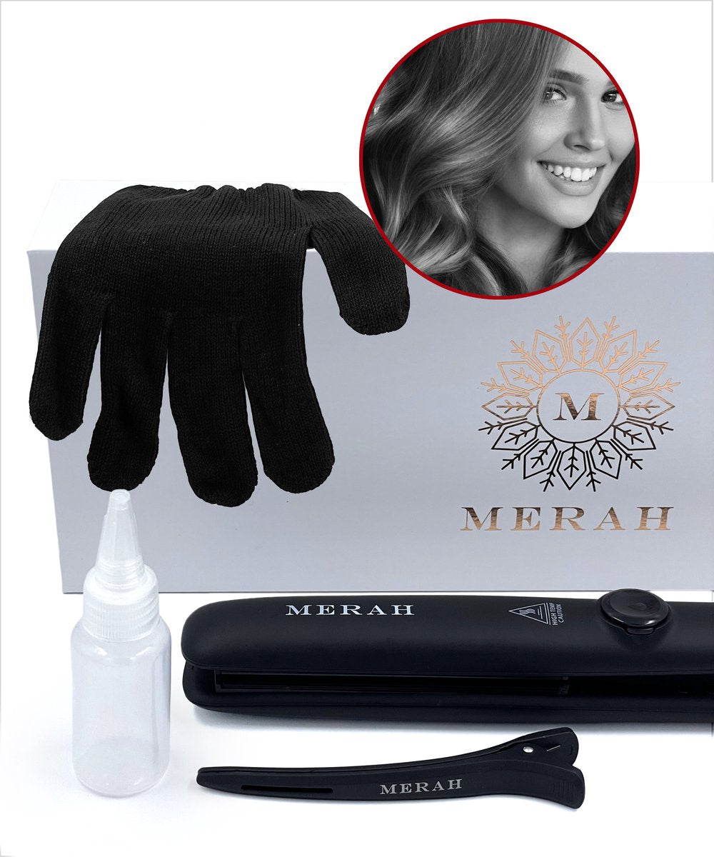Steam hair straightener - Infrared technology steam hair straightener - Black/gold