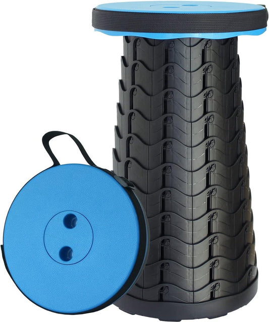 Draagbare klapkruk telescopische kruk blauw opvouwbaar - kinder kruk camping kruk vis kruk - draagkracht 180 kg