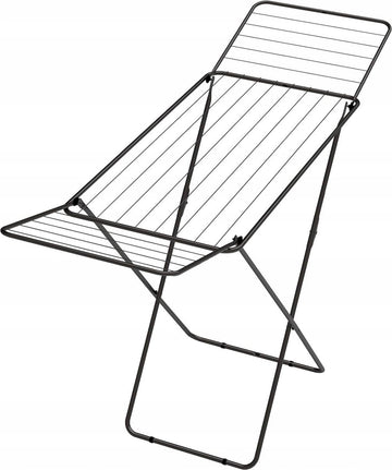 Droogrek vleugeldroogrek inklapbaar en staand - Ruim wasdroogrek tot 18 meter wasgoed zwart 107 folding wall laundry rack