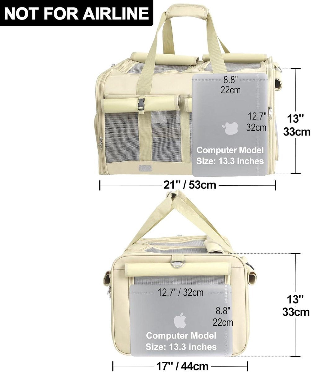 Reismand met wielen voor 2 katten - Grote kattenreismand voor twee katten