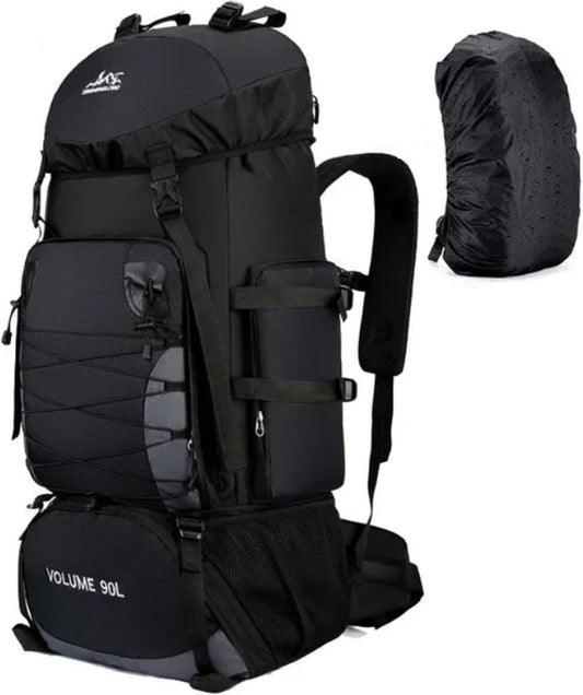 E-Shop4u® - 90L - Rugzak - Backpacks - Militair - Tactisch - Rugzak - Zwart - Wandelen - Kamperen - Survival - Outdoor - Trekking - 600D Polyester - Backpack Organizer