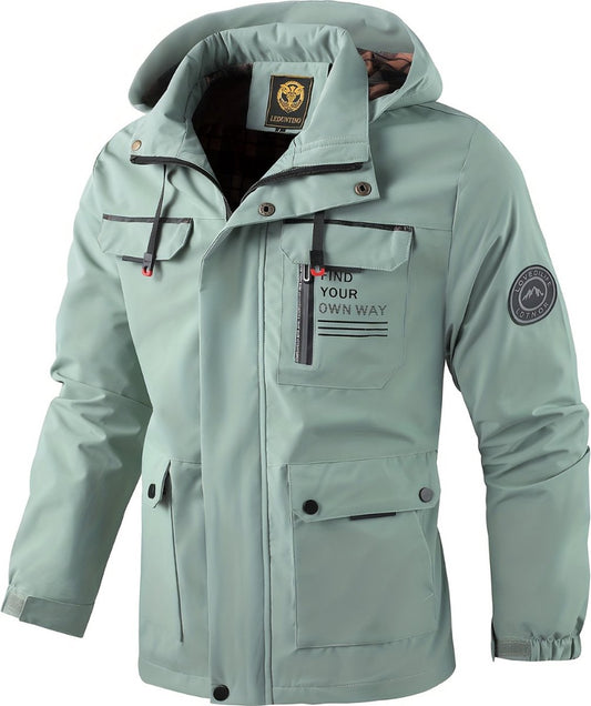 Windjack voor Heren - Parka - Lente & Herfst - Jas - Volwassen - Lichtgroen - Maat M