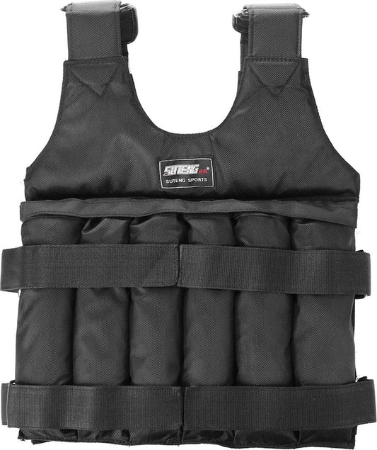 Weighted Vest - 1-50kg Gewichtsvest - Trainingsvest - Hardlopen - Verstelbaar - Calisthenics - Zwart - (Zonder Gewichten)
