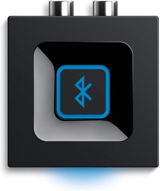Bluetooth Audio Ontvanger Adapter voor PC Mac Smartphone Tablet AV Receiver 3.5mm Audio en RCA Output naar Speakers One-Push Pairing Knop - Zwart Blauw