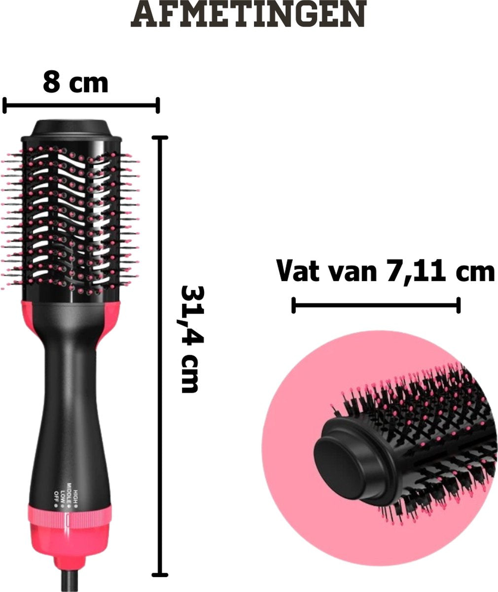 Warmteborstel – 3-in-1 Warmteborstel – Luxe Stijltangborstel Met 3 Standen – Föhn – Haarborstel – Volume Föhnborstel