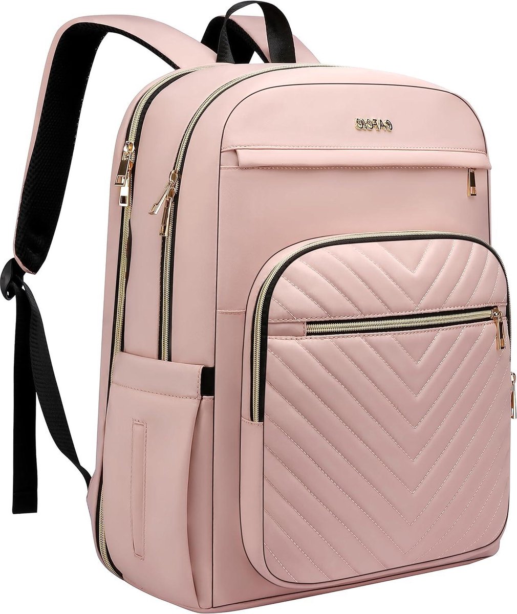 Rugzak voor Vrouwen - 17.3 Inch Laptop - Modieus Reizen Werk Anti-diefstal - Rugzak Zakelijke Computer Waterdicht - Roze Grote College Rugzak - Dames
