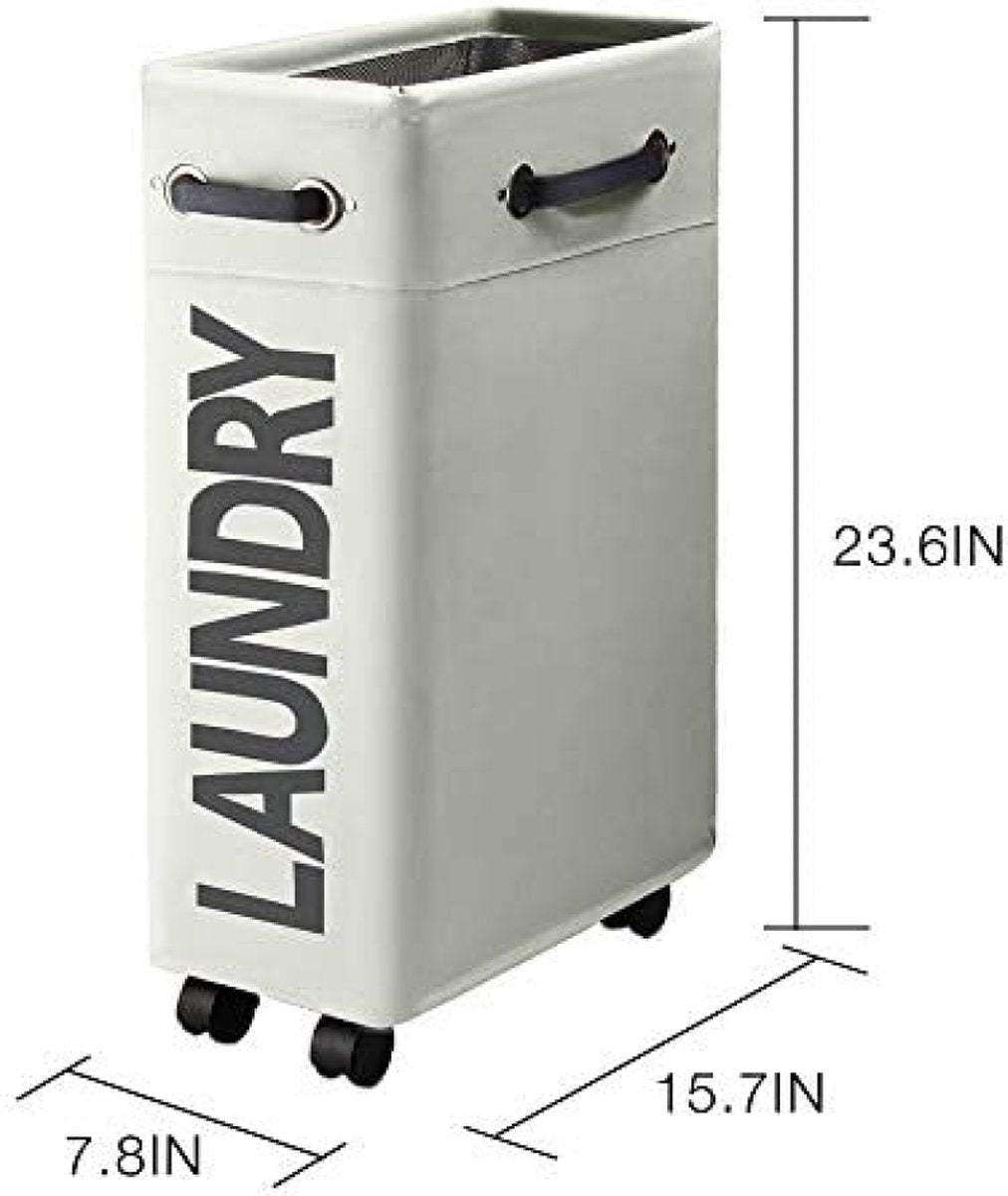 Laundry Basket with Wheels 45L Foldable Collapsible with Handle