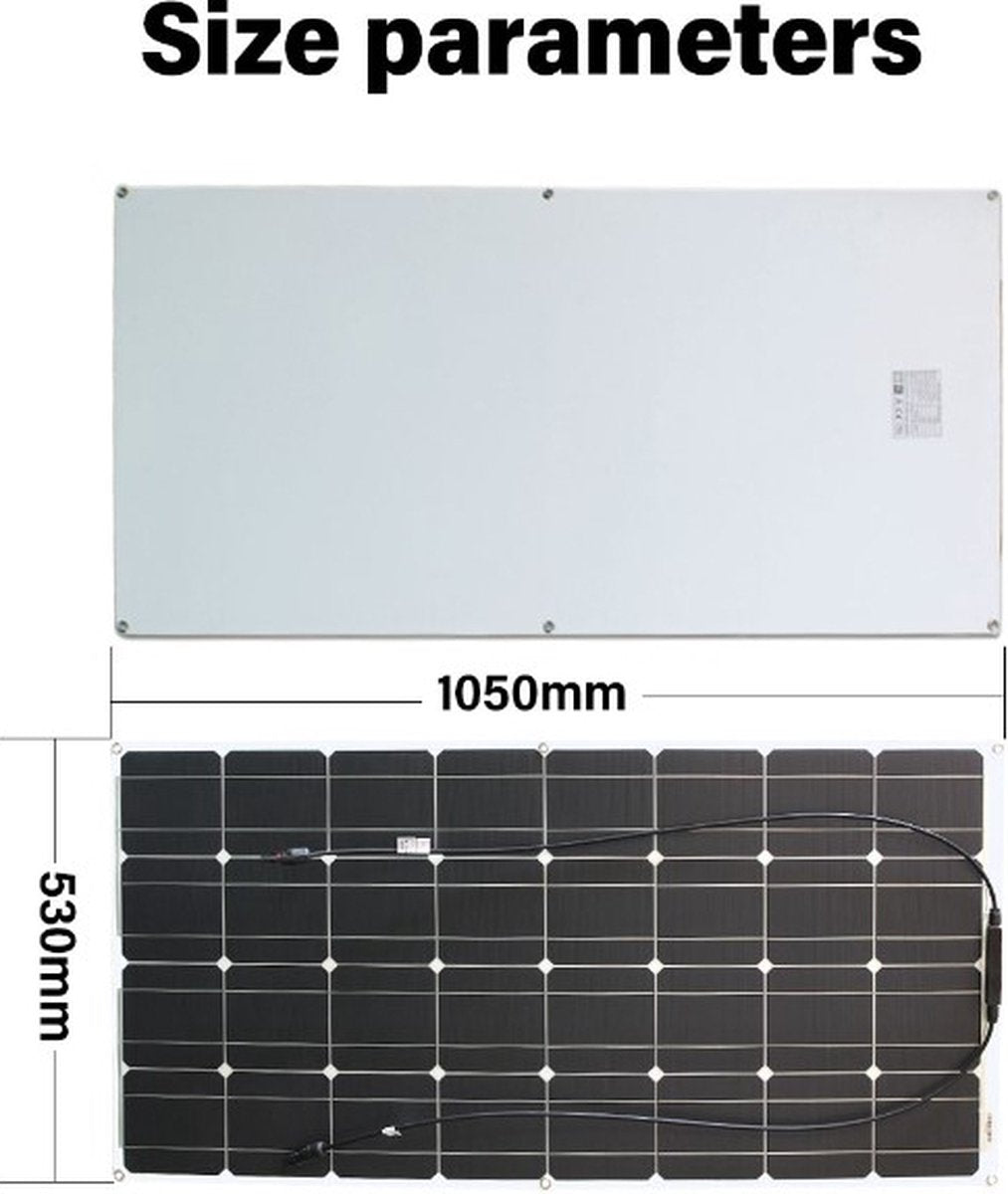 Complete 100W zonnepaneelset - Plug and Play voor camper - boot - caravan - schuur - aan te sluiten op accu