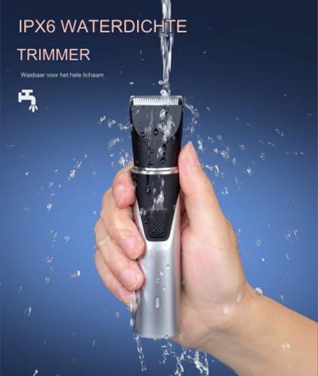 Body Groomer - Verwisselbare opzetstukken, USB-oplaadbaar, Waterdicht - Nat/Droog - Zilver