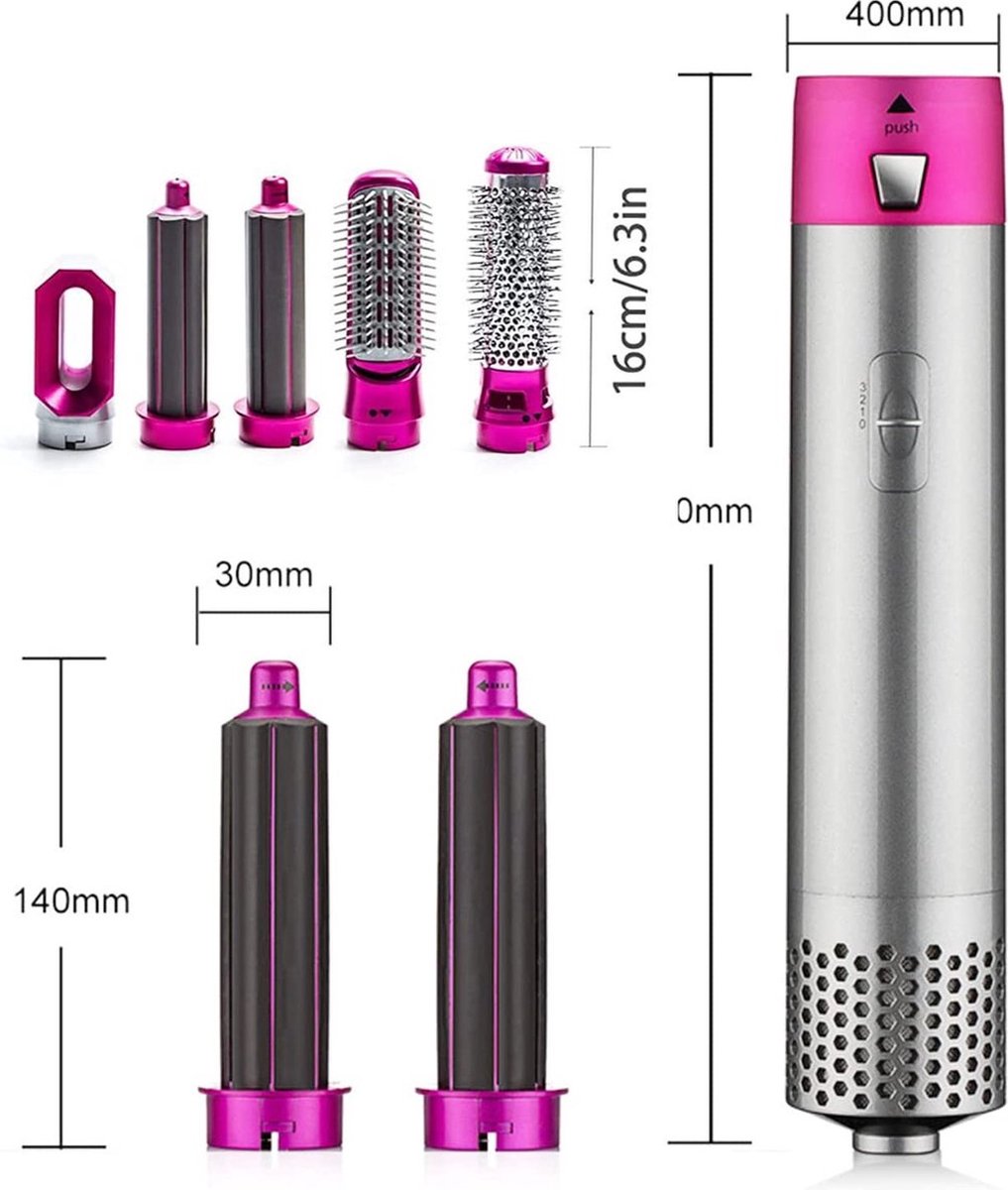 Heteluchtstyler 5-in-1 Airwrap Föhn Krultang