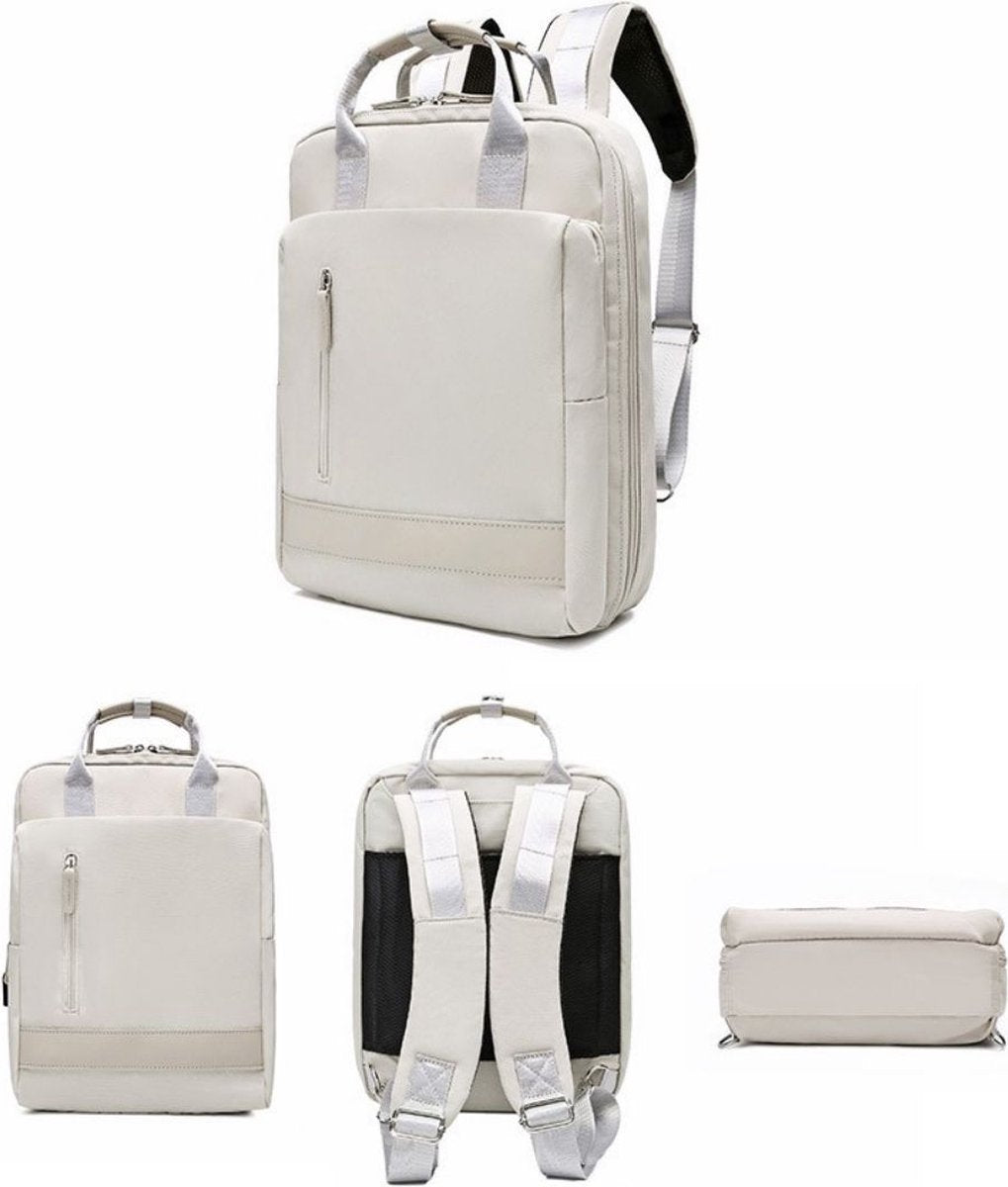 Laptop backpack with electronics organizer, USB charging port, fits 15.6 inch computer, waterproof and wear-resistant backpack for school, travel, work
