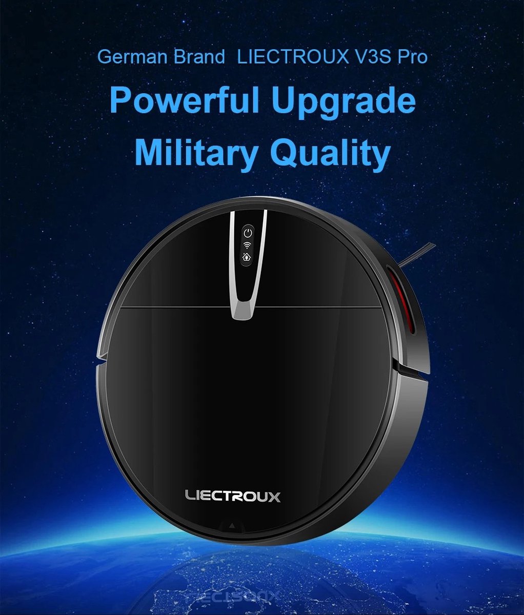 V3S PRO Robot Vacuum Cleaner - Smart Mapping - New Powerful Model - Dry and Wet Mopping Combo - WiFi App - Brushless Motor - Works with Alexa and Google Assistant - Ideal for Pet Hair - Carpet - Hard Floor