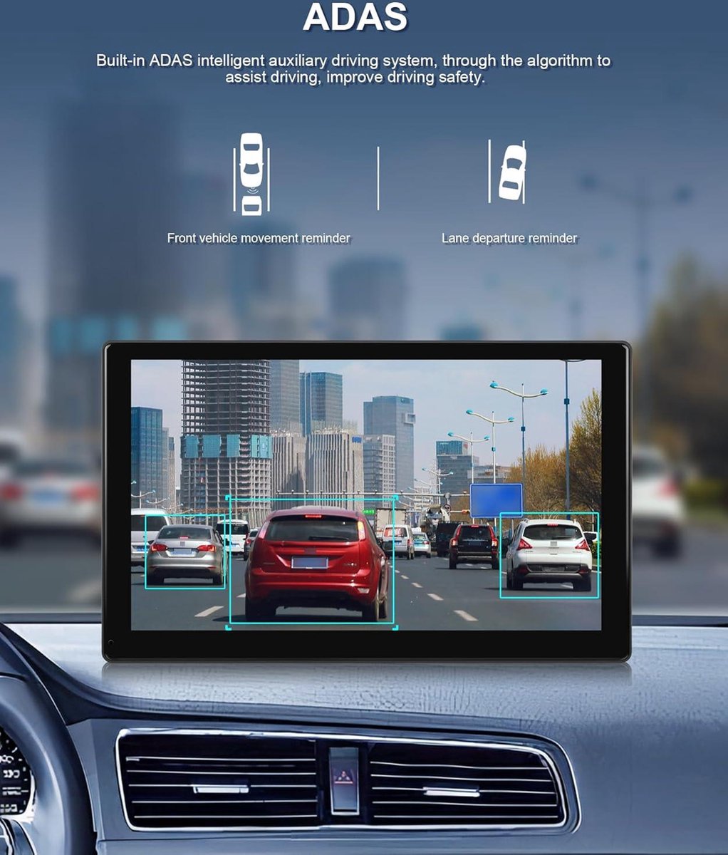 9 inch Draadloze Android Auto Autoradio met Carplay Scherm - Frontcamera - ADAS-systeem - 4K - Wifi - BT - GPS - FM-zender - USB/AUX/SD - Gedeeld Display Carplay scherm