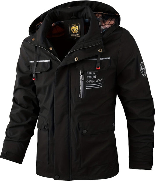 Windjas Voor Heren - Parka - Lente & Herfst - Jas - Volwassen - Zwart - Maat XXL
