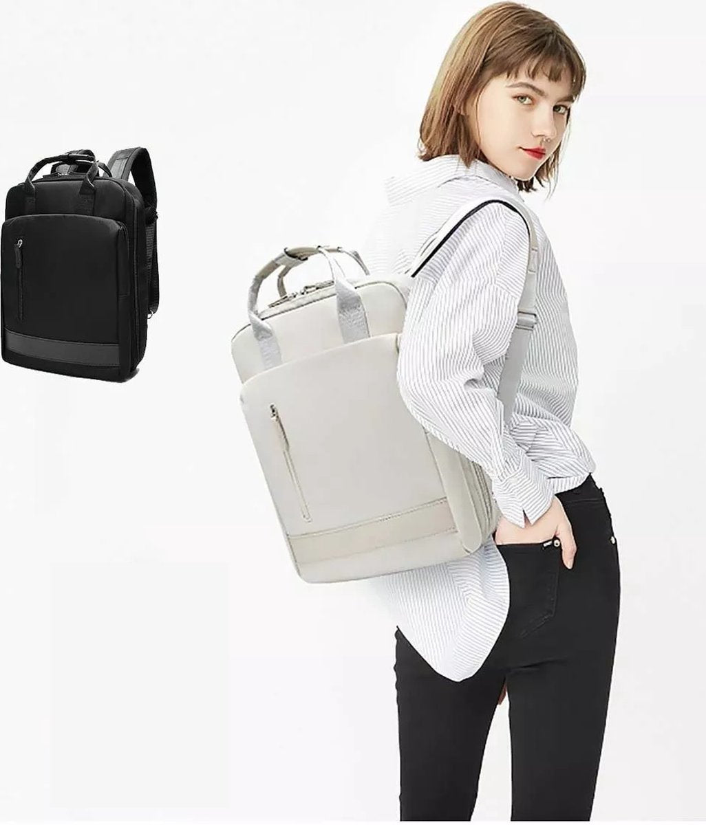 Laptop backpack with electronics organizer, USB charging port, fits 15.6 inch computer, waterproof and wear-resistant backpack for school, travel, work