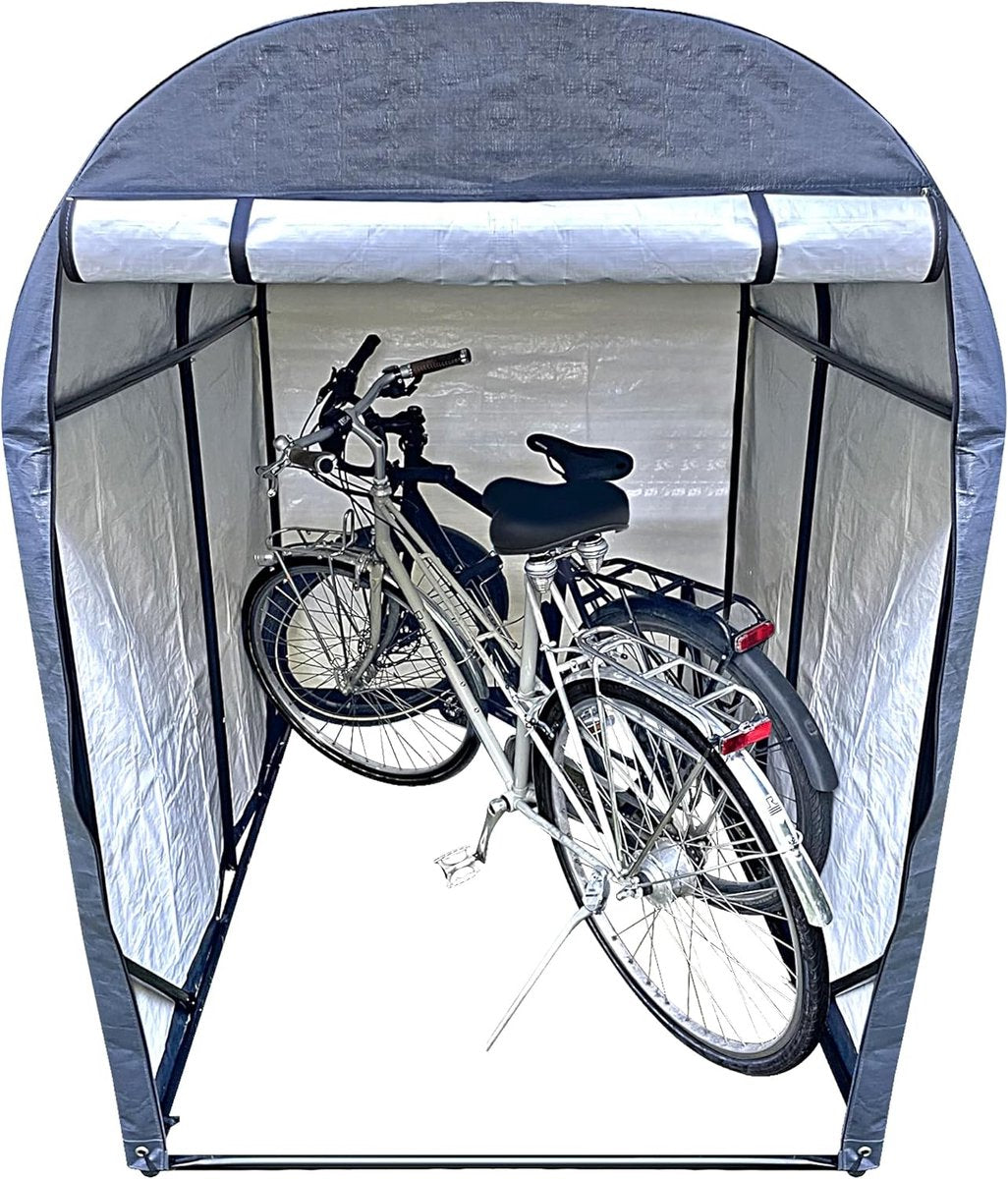 Buitenstalling voor 2 fietsen 34 m³ - Fietshok tuinhuis motorstalling afvalcontainerberging tentgarage antraciet