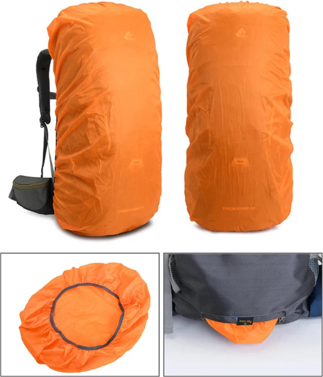 E-Shop4u® - Hikingrugzak - Rugzak - 60L - Paars - Waterdicht - Nylon - Bergbeklimmen - Wandelen - Kamperen - Vissen - Outdoor - Avontuur - Backpack Organizer