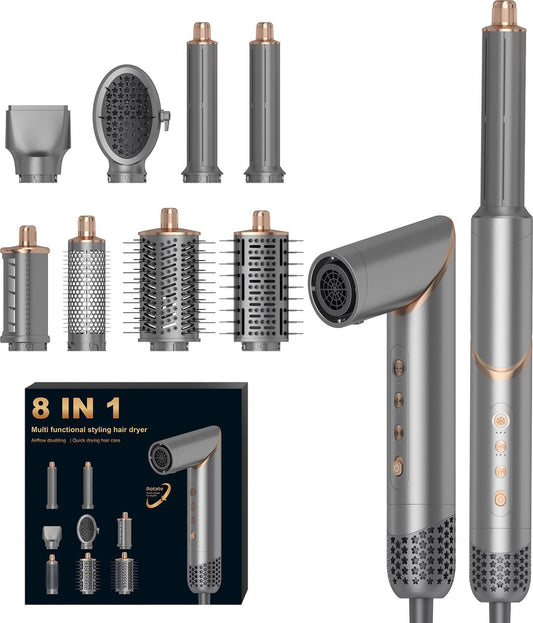 Airstyler 8-in-1 krultang - Föhnborstel - Krulborstel - Hete luchtborstel - Haarstyler - Multistyler - Kort en lang haar - Hairwrap