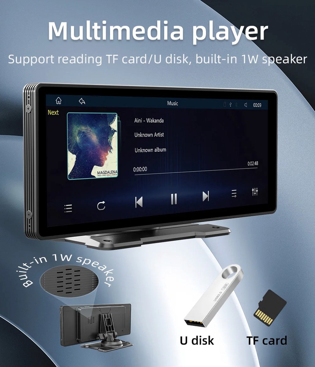 Carplay Scherm - Carplay Dongle - Carplay Apple - Carplay Android - Carplay Draadloos - Car Play - Carplay Dongle Apple - Carplay Dongle Android - Met Camera - Autoradio - Multimediascherm - Wifi Videospeler - Universeel Scherm