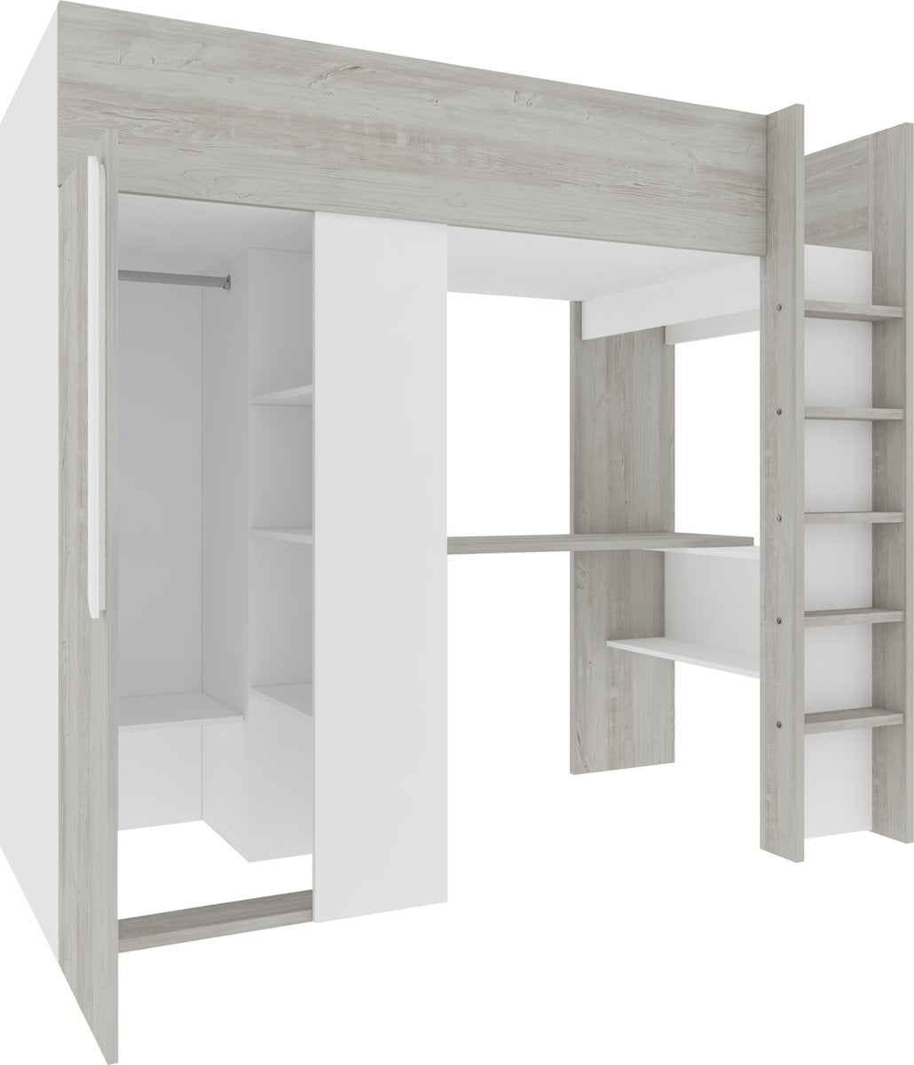Trasman - bed Beau & kast - 90x200 - Wit