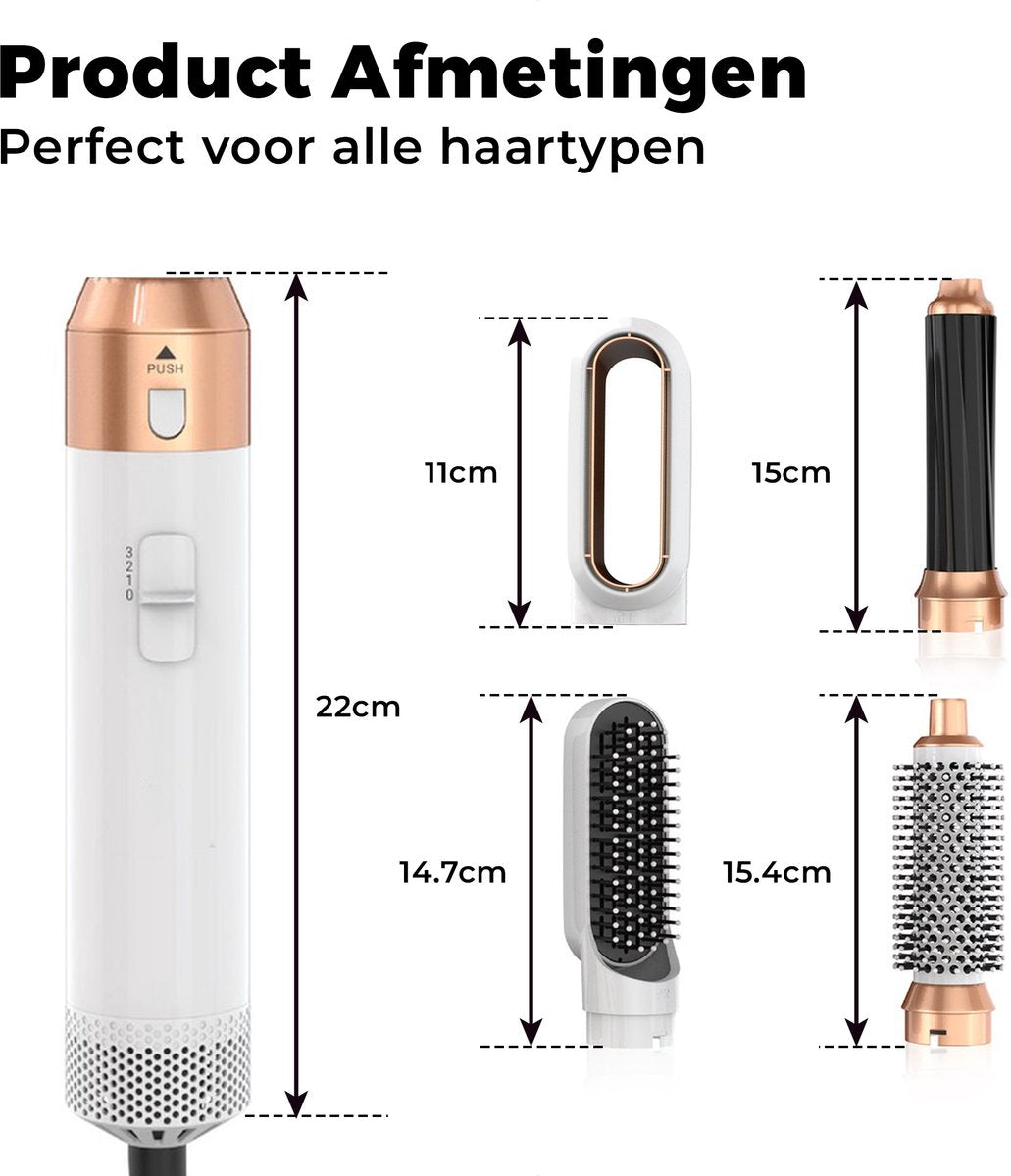 Airstyler krultang 5-in-1 Multistyler - GOUD - Föhn - Haarstyler - Föhnborstel - Haardroger - Krulborstel - Stijlborstel