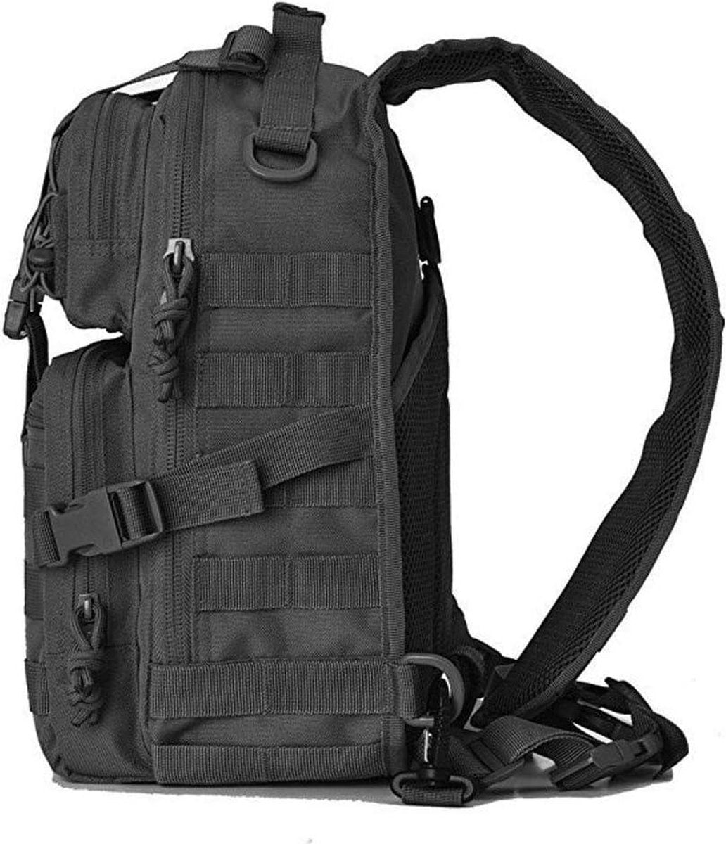 Waterdichte Militaire Tactische Sling Bag Pack - Borst Schouder Rugzak Molle Reistas Daypack - Zwart
