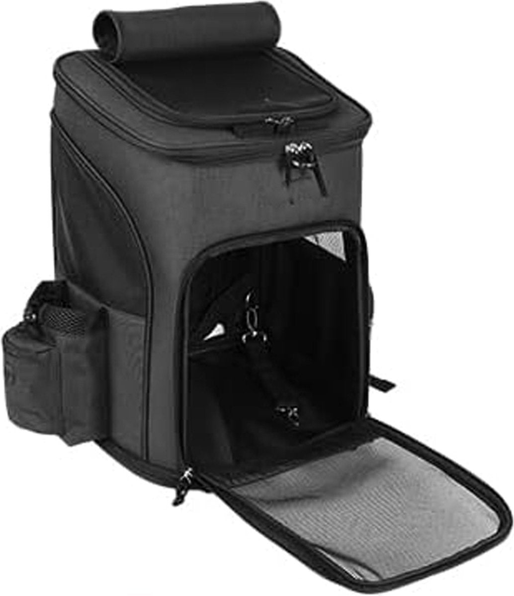 Dog Backpack - Black - 42 cm x 30 cm x 27 cm - Expandable - Foldable - Backpack for Dogs and Cats