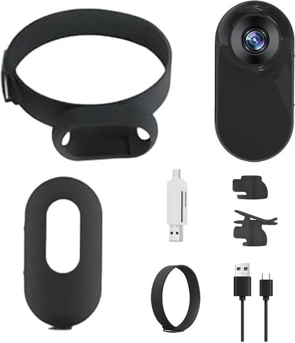 Rakmishop - Halsband camera - Incl 128GB SD - Halsbandcamera - Huisdiercamera met app - Huisdiercamera - GPS Tracker - 2-3 uur opnemen - HD 1080P