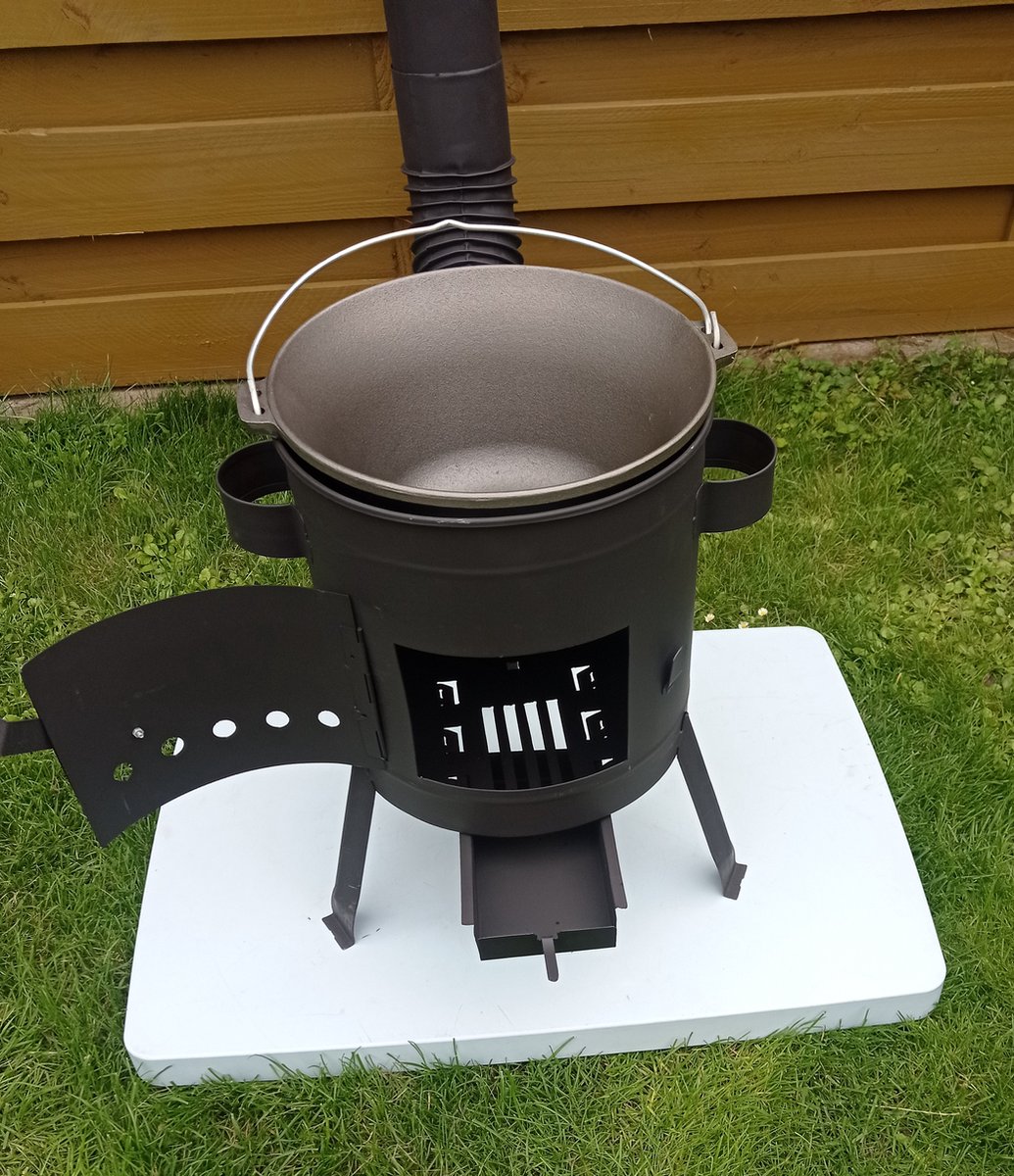 Outdoor cooking stove, CAST IRON COOKING POT Ø32!!!, Outdoor kitchen, Wood stove with cast iron pot. Hungarian kettle, Patio stove. Content 8L